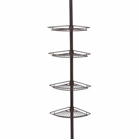 Zenna Home 2114HB, Tension Corner Pole Caddy, Oil Rubbed Bronze