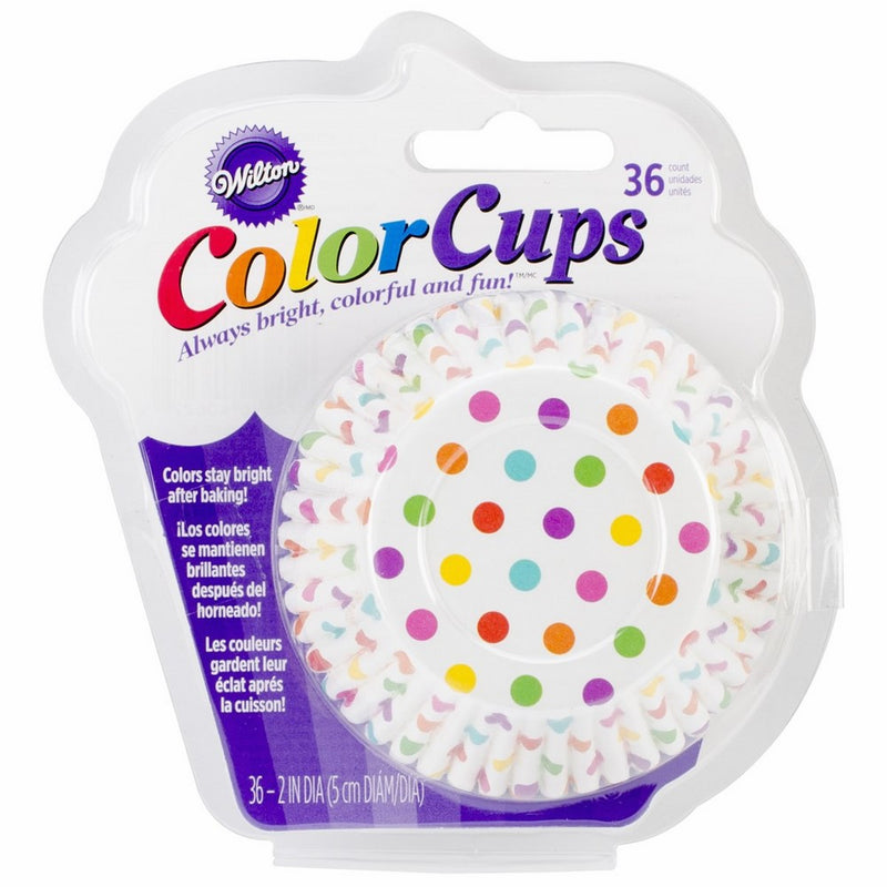 Wilton 415-0627 36-Pack Color Baking Cup, Standard, Dots Rainbow