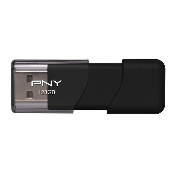 PNY Attache USB 2.0 Flash Drive, 128GB/ BLACK (P-FD128ATT03-GE)