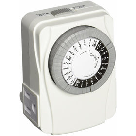 Power Zone TNI2423 Two Grounded Outlet 24 Hour Heavy Duty Mechanical Indoor Timer