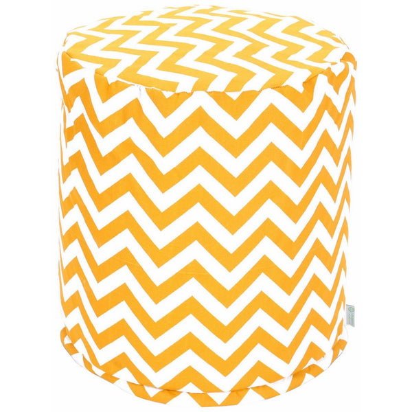 Majestic Home Goods Chevron Pouf, Small, Yellow