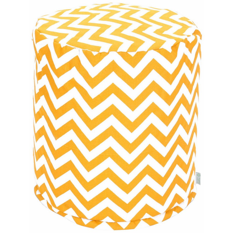 Majestic Home Goods Chevron Pouf, Small, Yellow