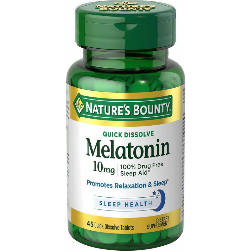 Nature's Bounty Melatonin 10 mg, 45 Quick Dissolve Tablets