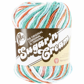 Lily Sugar 'N Cream The Original Ombre Yarn - (4) Medium Gauge 100% Cotton - 2 oz - Ahoy - Machine Wash & Dry