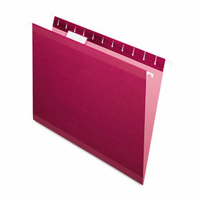 Pendaflex Reinforced Hanging File Folders, Letter Size, Burgundy, 1/5 Cut, 25/BX (4152 1/5 BUR)