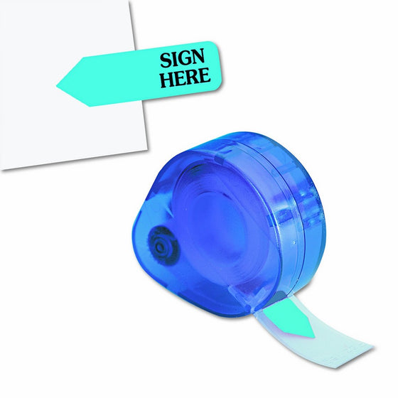 Redi-Tag 81034 Arrow Message Page Flags in Dispenser, "Sign Here", Blue, 120 Flags per Dispenser