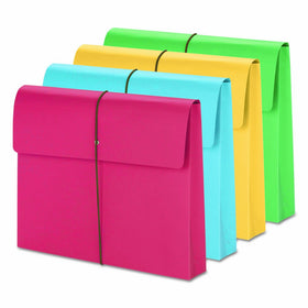 Smead Expanding Wallet, 2" Expansion, Flap and Cord Closure, Letter Size, Assorted Colors, 50 per Carton (77251)