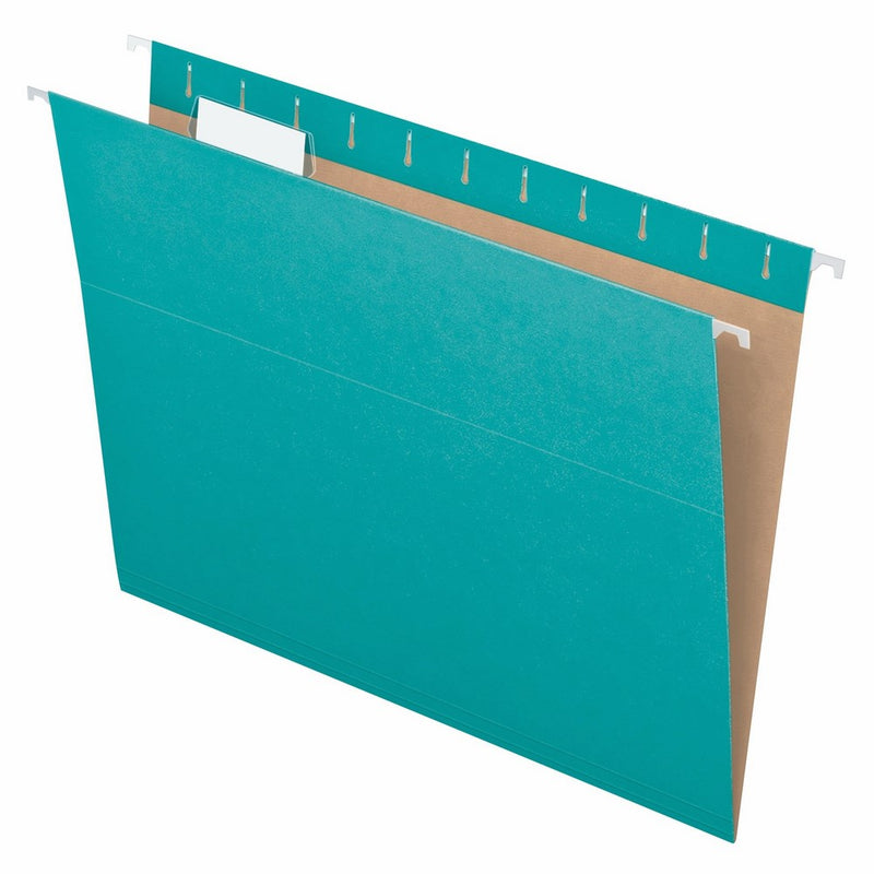 Pendaflex Recycled Hanging Folders, Letter Size, Aqua, 1/5 Cut, 25/BX (81616)