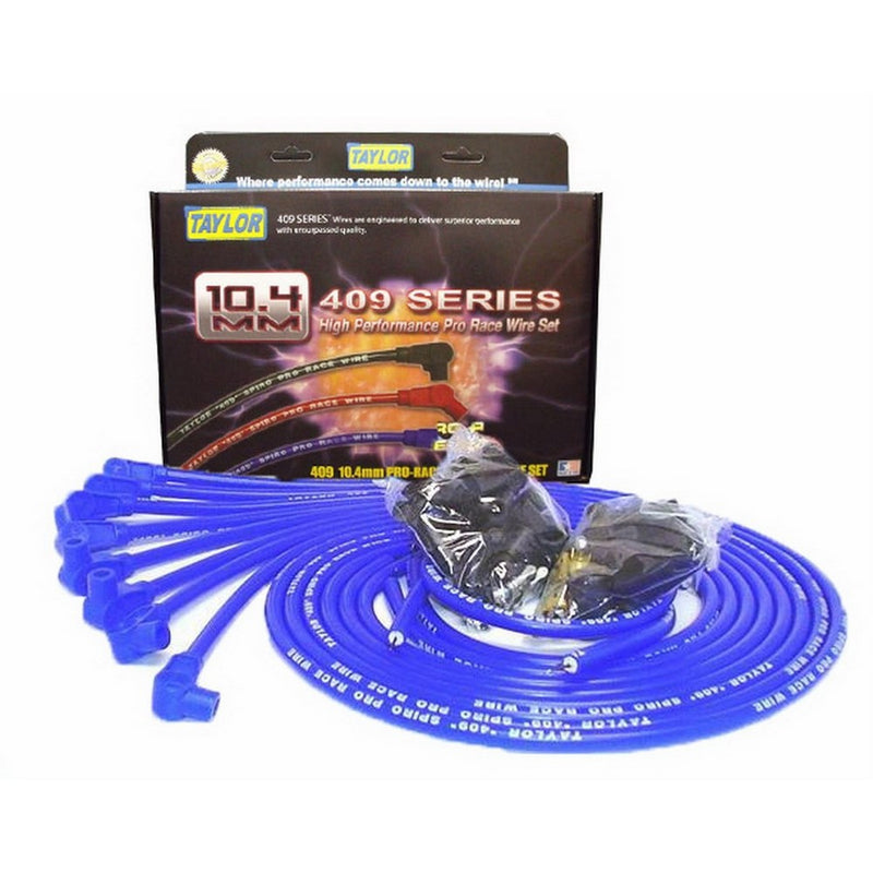 Taylor Cable 79651 Blue 10.4mm Universal Fit 8-Cylinder Spiro Pro Race Spark Plug Wire Set