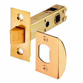 Prime-Line Products E 2281 Passage Door Latch, 9/32 in. & 5/16 in. Square Drive, Steel, Brass Finish
