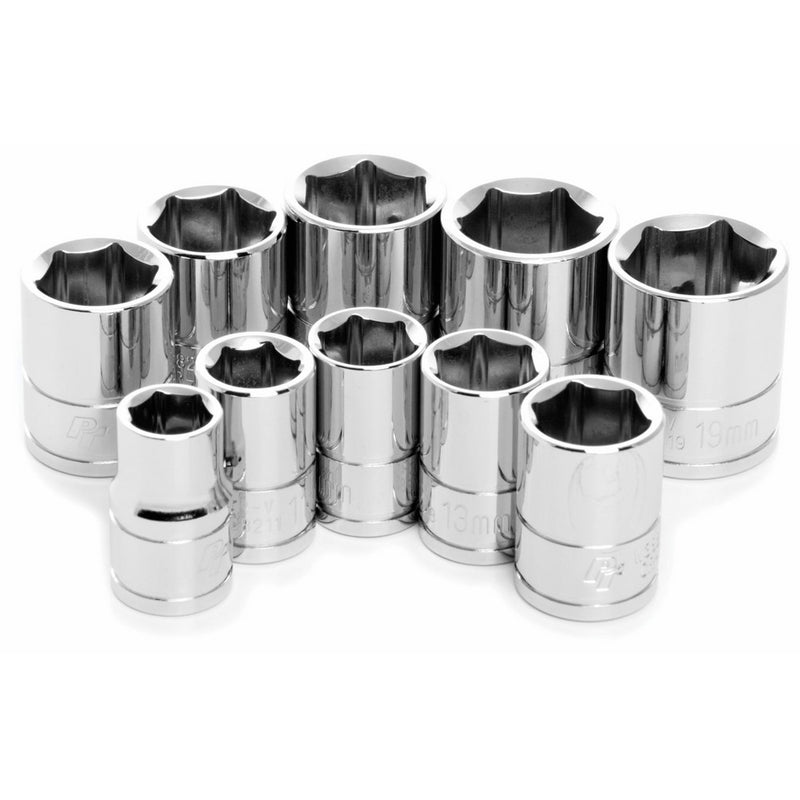 Performance Tool W38202 Drive MET Socket Set, 3/8-Inch, 10-Piece