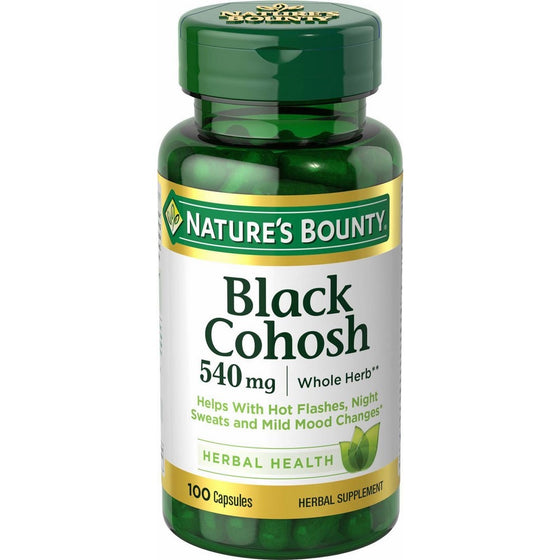 Nature's Bounty Black Cohosh 540 mg Natural, 100 Capsules