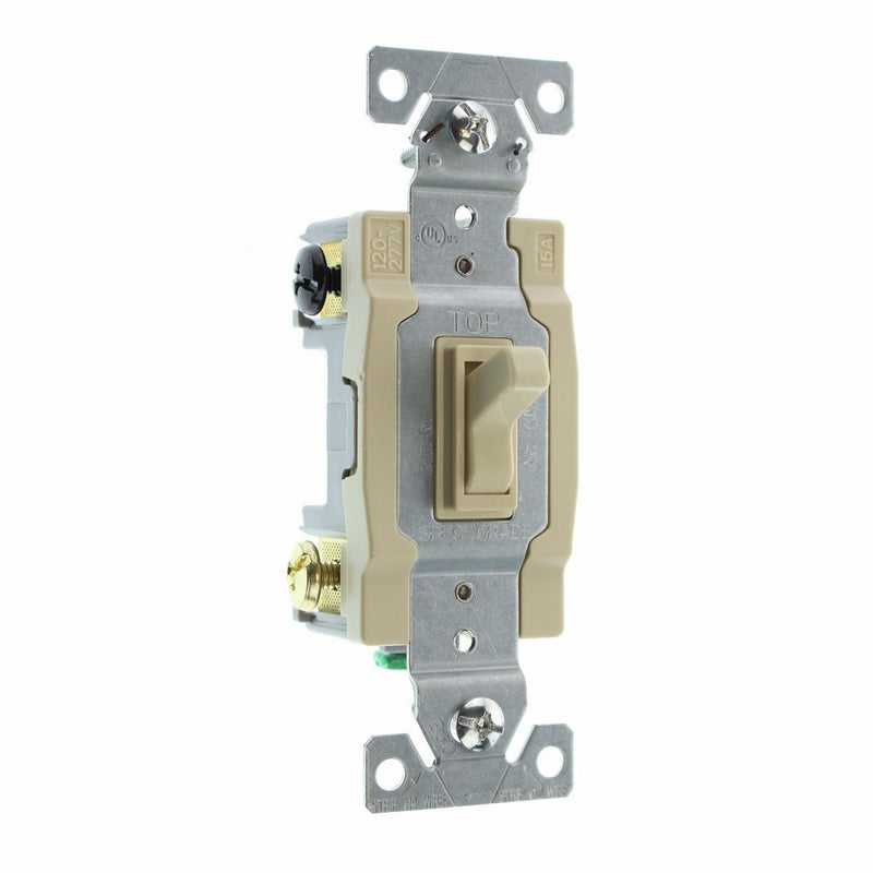 Eaton 1242-7V-BOX 15-Amp, 120-Volt Standard Grade 4-Way Framed Toggle AC Quiet Switch, Ivory