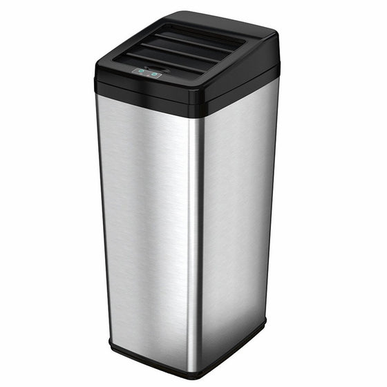 iTouchless Sliding Lid Automatic Touchless Sensor Trash Can – 14 Gallon / 52 Liter – Stainless Steel – Kitchen Trash Can