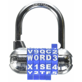 Master Lock Padlock, Set Your Own WORD Combination Lock, 2-1/2 in. Wide, Assorted Colors, 1534D