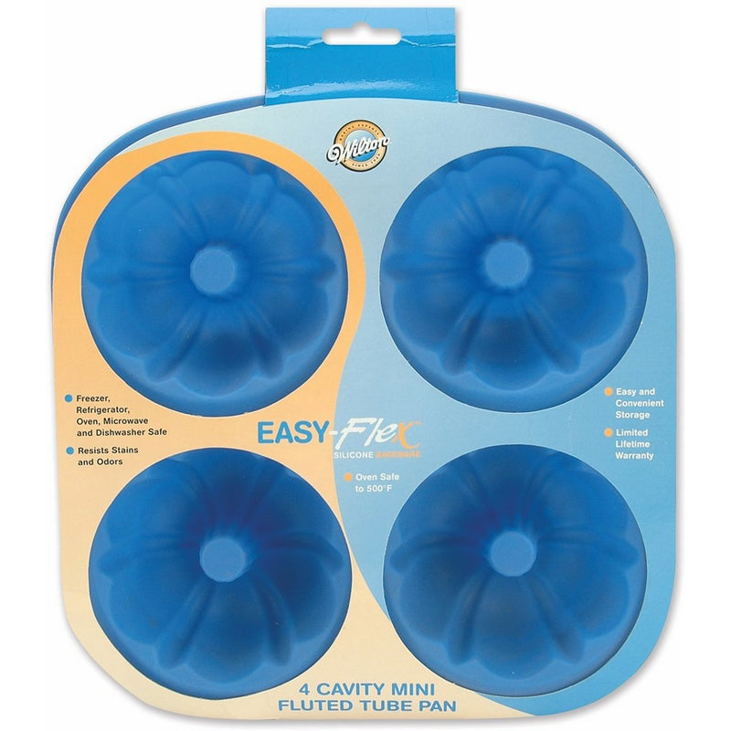 Wilton Easy-Flex Mini Silicone Fluted Tube Pan, 4-Cavity