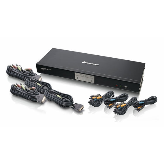 IOGEAR 4-Port Dual-Link DVI KVMP Switch with 7.1 Audio and Cables, TAA Compliant, GCS1784