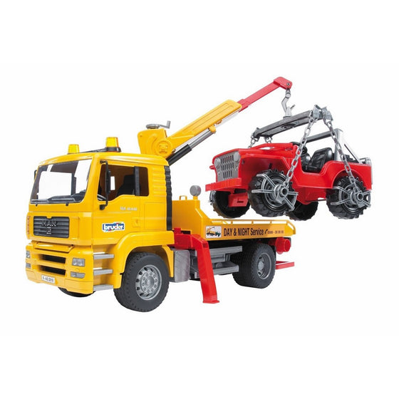 Bruder Man Tga Tow Truck With Cross Country Vehicle