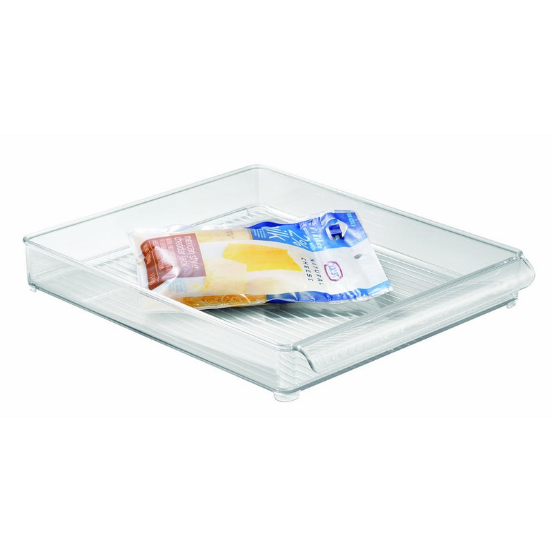 InterDesign Refrigerator and Freezer Storage Tray – Shallow Organizer Drawer for Kitchen, Clear