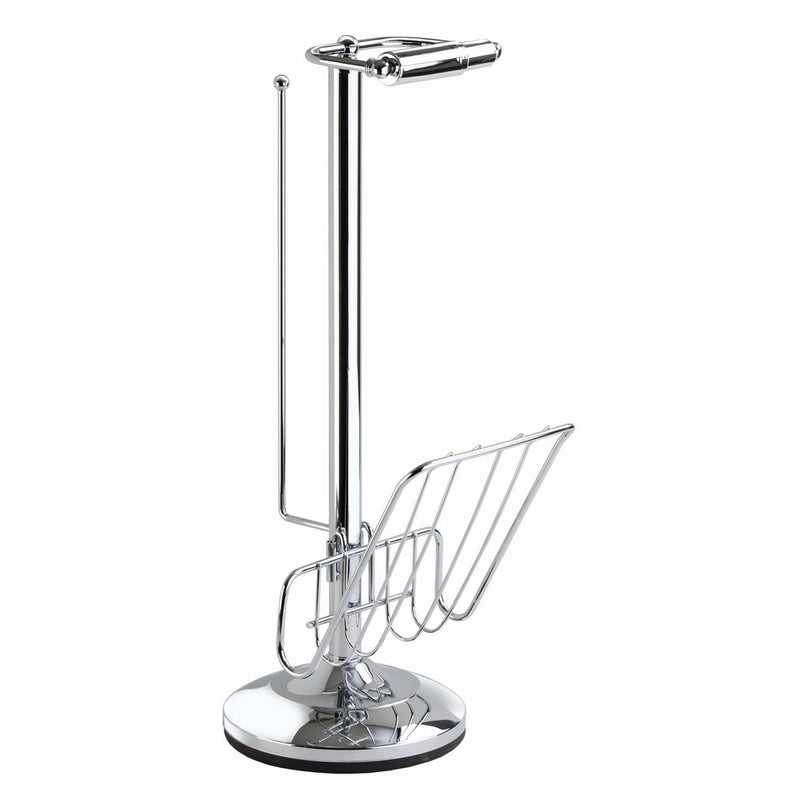 Better Living Products 54544 Toilet Caddy Tissue Dispenser with Magazine Rack, Chrome
