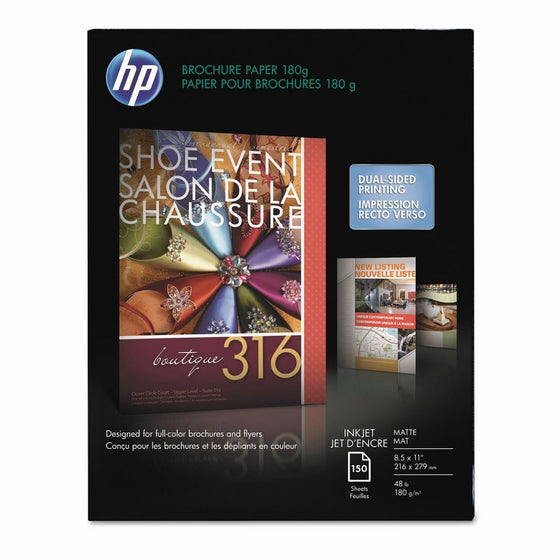 HP Brochure Inkjet Paper, 8.5x11, Matte, 150 Sheets, 180 Gram CH016A