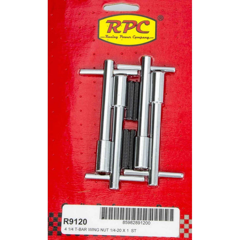 Racing Power Company R9120 4-1/4" Chrome Valve Cover Wing Nut for 1/4-20 x 1-3/8" Stud, (Pack of 4)