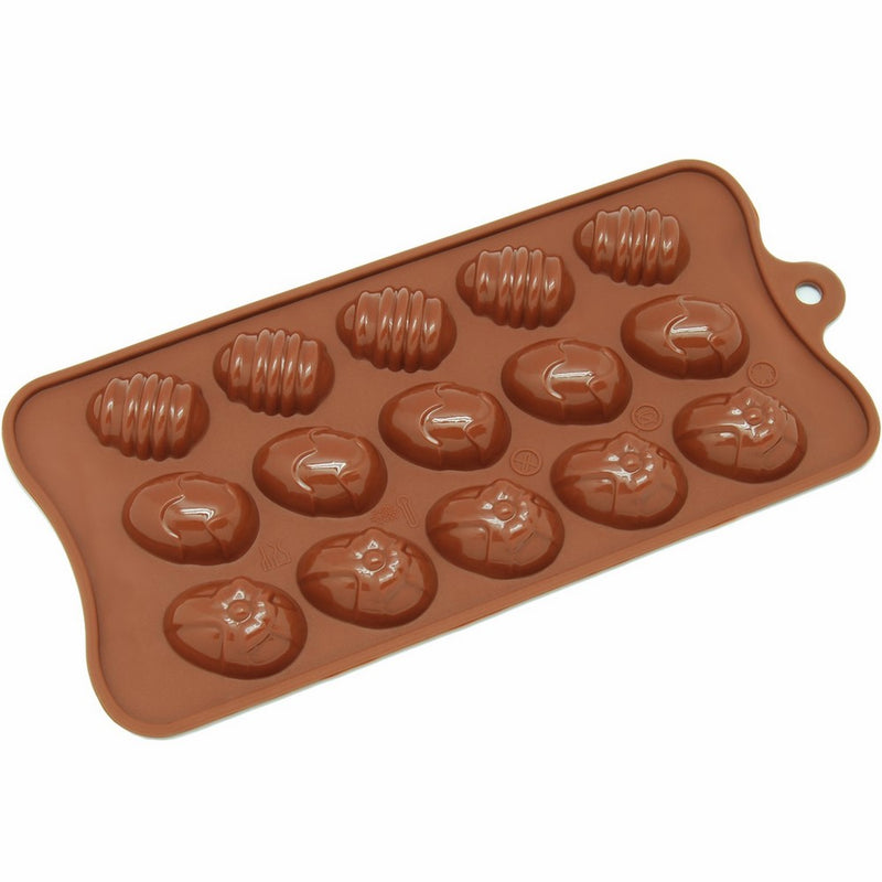 Freshware CB-605BR 15-Cavity Silicone Easter Egg Chocolate, Candy and Gummy Mold