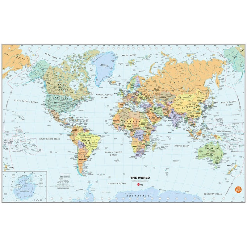 Brewster Wall Pops WPE99074 Peel & Stick World Dry-Erase Map with Marker