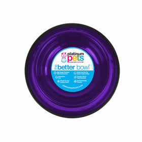 Platinum Pets Non-tip Stainless Steel Dog Bowl, 50 oz, Purple