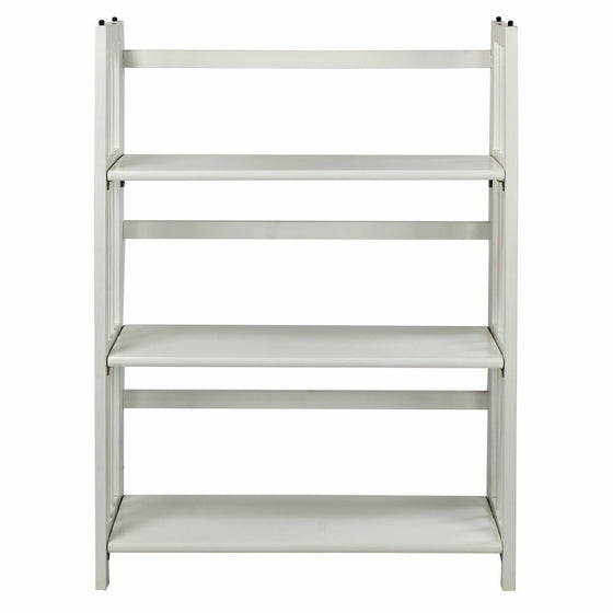 Casual Home 3-Shelf Folding Stackable Bookcase (27.5" Wide)-White