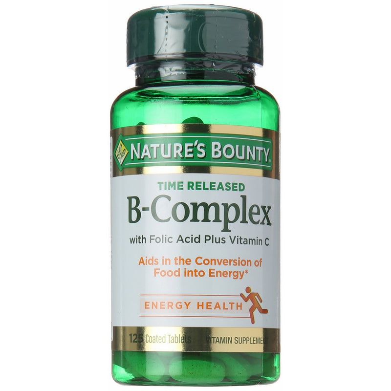 Nature's Bounty B-Complex With Folic Acid Plus Vitamin C Tablets 125 Tablets