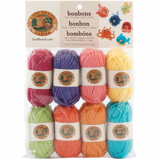 Lion Brand Yarn 601-610 Bonbons Yarn, Brights