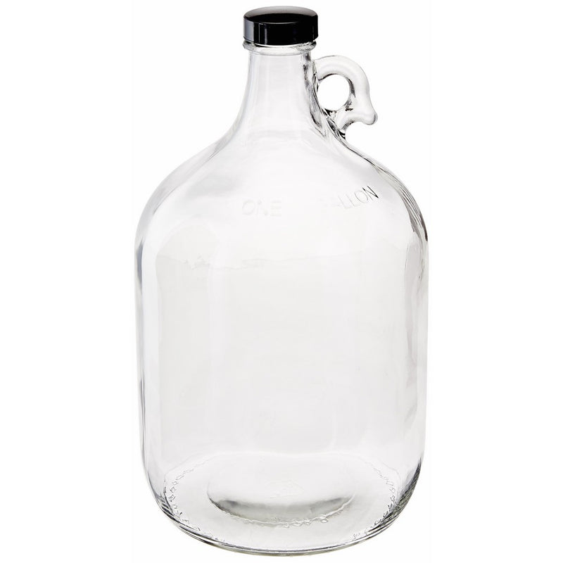 Home Brew Ohio Glass Water Bottle Includes 38 mm Polyseal Cap, 1 gallon Capacity