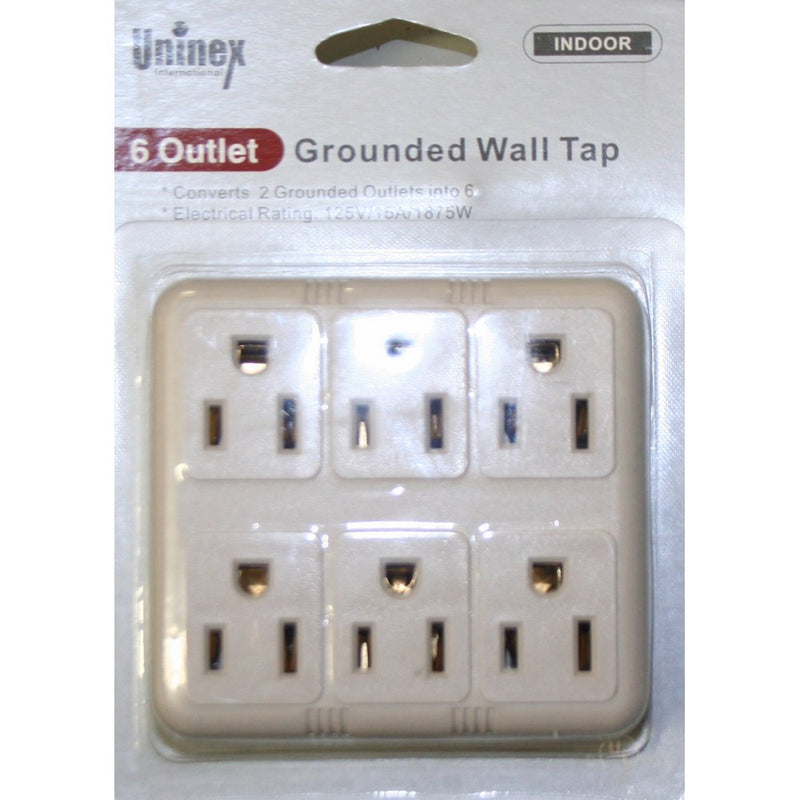 Uninex 6 Outlet Grounded Wall Tap