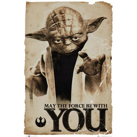 Star Wars Yoda May The Force Poster 24 x 36in