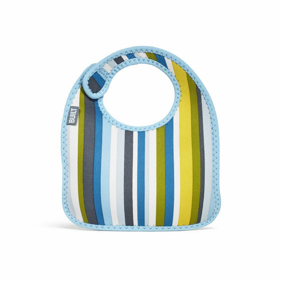 Built 2 Piece Mess Mate Infant Bib, In Baby Blue Stripe