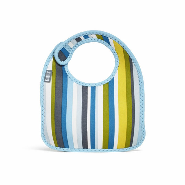 Built 2 Piece Mess Mate Infant Bib, In Baby Blue Stripe