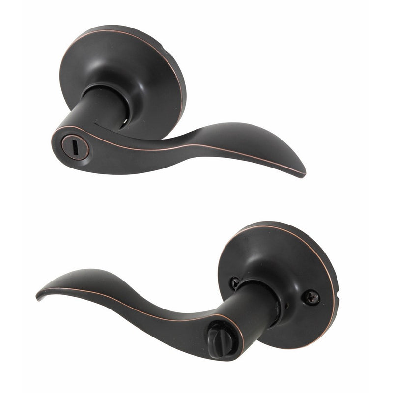 Honeywell 8106402 Wave Privacy Door Lever, Oil Rubbed Bronze