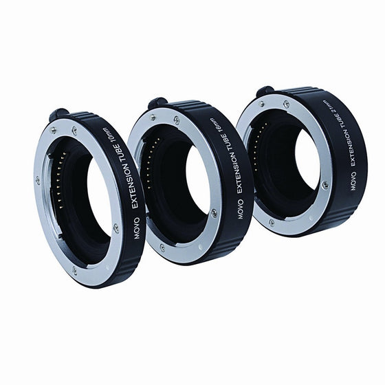 Movo Photo AF Macro Extension Tube Set for Sony E-MOUNT (NEX) Mirrorless Camera System with 10mm, 16mm & 21mm Tubes (Metal Mount)