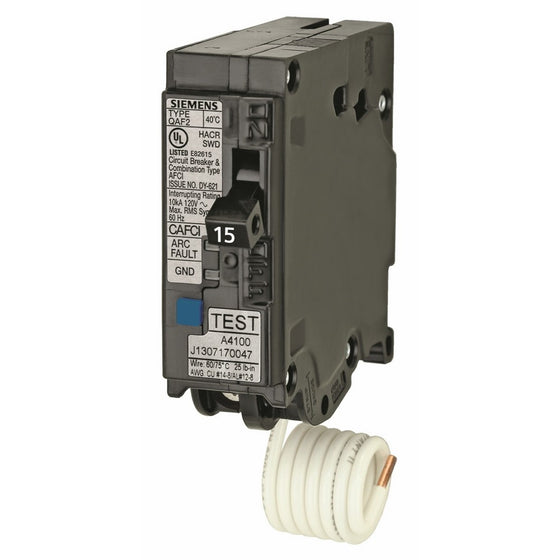 Siemens QA115AFCP 15-Amp Single Pole 120-volt Plug-On Combination AFCI Breaker