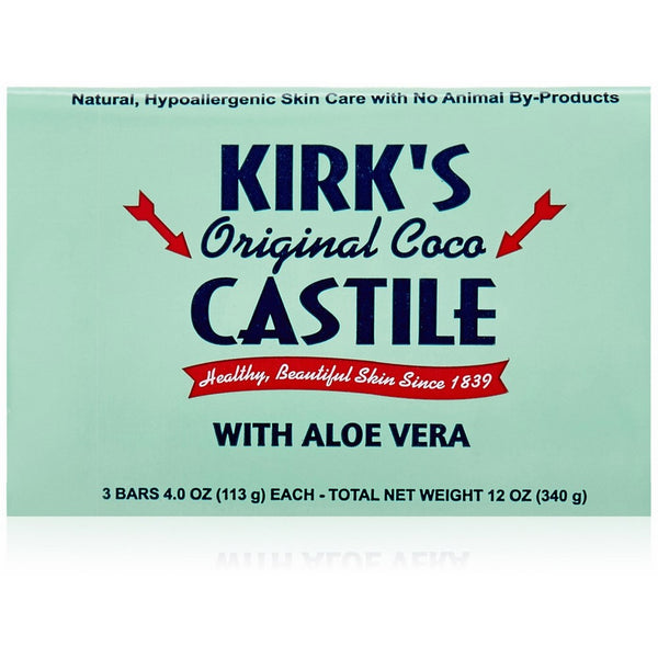 Kirk's Natural Original Coco Castile Soap with Aloe Vera, 3 Count