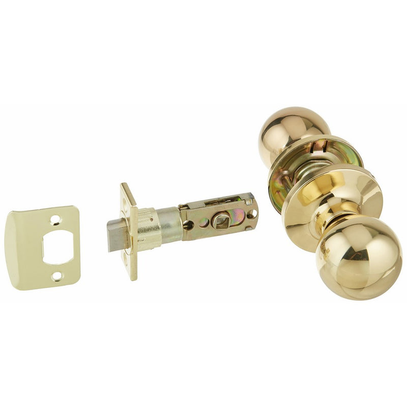 Design House 727024 Bay 6-Way Latch Passage Door Knob, Polished Brass