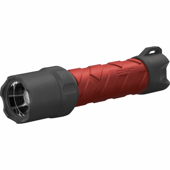 Coast Polysteel 600R 530 lm Rechargeable Waterproof LED Flashlight, Red