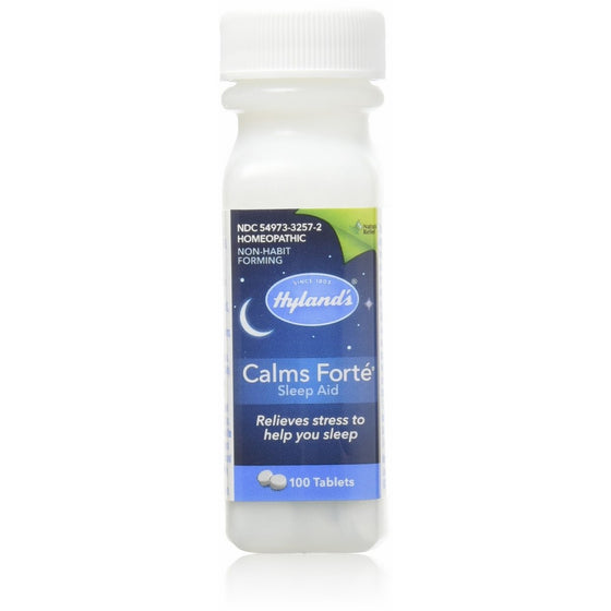 Hyland's Calms Forte' Sleep Aid Tablets, Natural Relief of Nervous Tension and Occasional Sleeplessness, 100 Tablets, Pack of 1