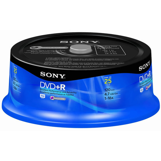 Sony 25DPR47RS4 DVDR Recordable (25 Disc Spindle)