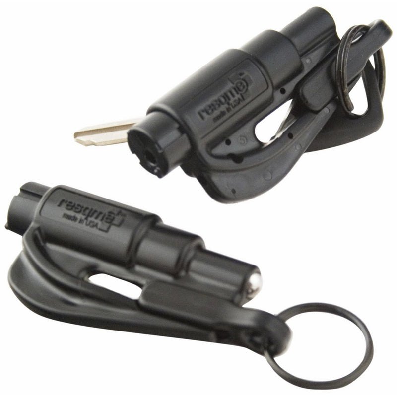 resqme The Original Keychain Car Escape Tool, Made in USA (Black) - Pack of 2