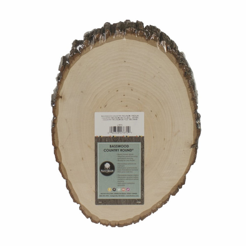 Walnut Hollow Basswood Country Round, Medium for Woodburning, Home Décor and Rustic Weddings