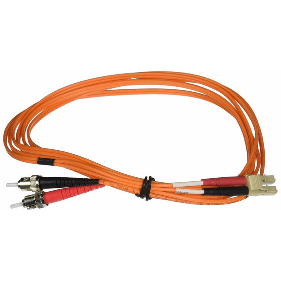 C2G/Cables to Go 37402 LC-ST 50/125 OM2 Duplex Multimode PVC Fiber Optic Cable (3 Meter, Orange)