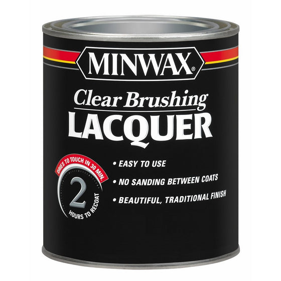 Minwax 155100000 Clear Brushing Lacquer, Quart, Satin