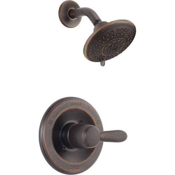 Delta T14238-RB Lahara 14 Series Single-Function Shower Trim Kit with 5-Spray Touch Clean Shower Head, Venetian Bronze (Valve Not Included)